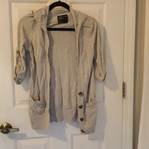 Grey cardigan sweater hoodie